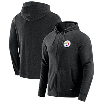 Men's J. Palmer Dark Heather Gray Pittsburgh Steelers Players Lounge Tri-Blend Full-Zip Hoodie