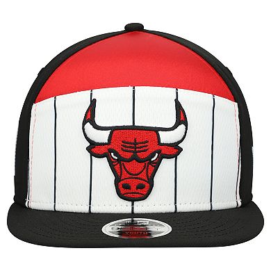Youth New Era White/Black Chicago Bulls 2025 NBA Tip Off Split Panel 9FIFTY Snapback Hat
