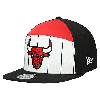 Youth New Era White/Black Chicago Bulls 2025 NBA Tip Off Split Panel 9FIFTY Snapback Hat
