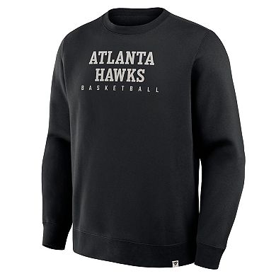 Men's Fanatics Black Atlanta Hawks Crossover Collection Defensive Rotation Drill Premium Pullover Sweatshirt
