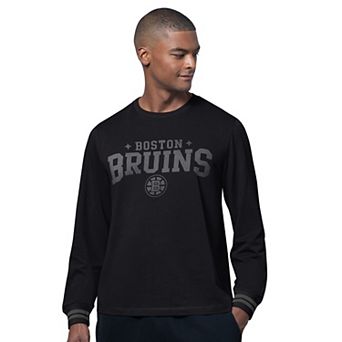 Men's Starter Black Boston Bruins Field Long Sleeve T-Shirt