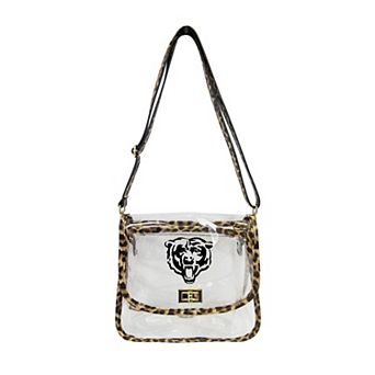 Logo Brands Chicago Bears Leopard Print Trim Clear Purse