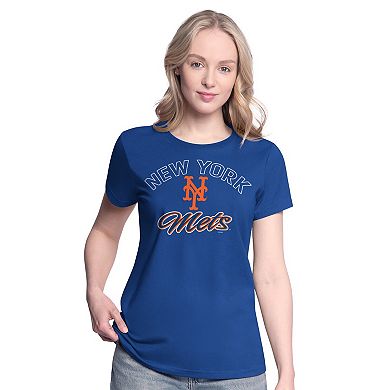 Women's G-III 4Her by Carl Banks Royal/Heather Gray New York Mets Short-Sleeve and Long-Sleeve T-Shirt Combo Pack