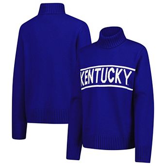 Women's Gameday Social Royal Kentucky Wildcats Chenille Turtleneck Sweater