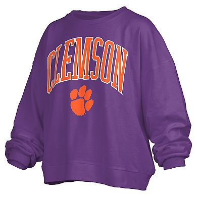 Women's Pressbox Purple Clemson Tigers Janise Fleece Sweatshirt