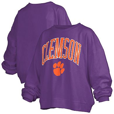 Women's Pressbox Purple Clemson Tigers Janise Fleece Sweatshirt