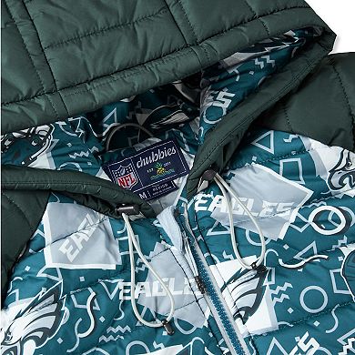 Men's Chubbies Teal Philadelphia Eagles Full-Zip Hooded Puffer Bodysuit