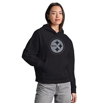 Women's Starter Black Pittsburgh Steelers Rhinestone Relaxed Hoodie