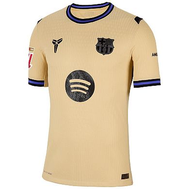 Men's Nike Gavi Gold Barcelona 2025/26 Away Match Authentic Jersey