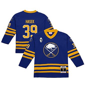 Men's Mitchell & Ness Dominik Hasek Royal Buffalo Sabres 1995-96 Power Play Jersey