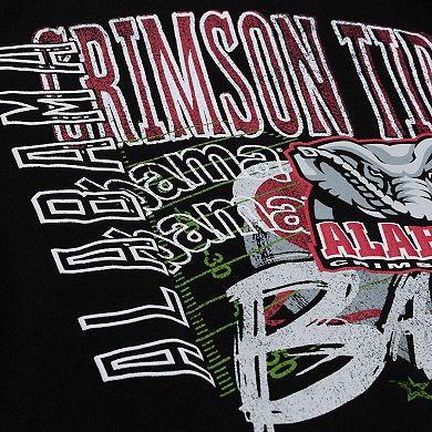 Men's Mitchell & Ness Black Alabama Crimson Tide Half Time Fleece Crewneck Sweatshirt