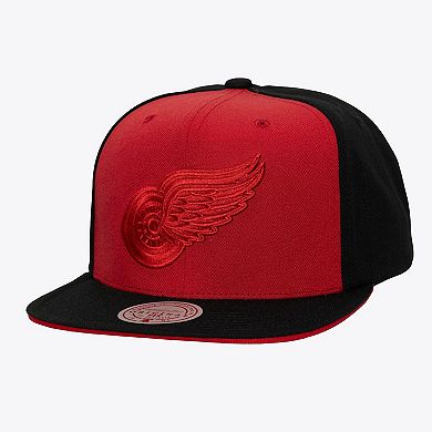Men's Mitchell & Ness Red/Black Detroit Red Wings Color Pop Snapback Hat