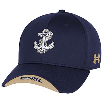 Men's Under Armour Navy Navy Midshipmen Sideline Blitzing Accent Iso-Chill Adjustable Hat