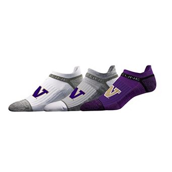 Unisex Strideline Washington Huskies Premium Low 3-Pack Ankle Socks Set