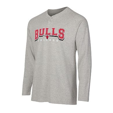 Men's Concepts Sport Gray Chicago Bulls Hawthorn Thermal Knit Long Sleeve Henley T-Shirt
