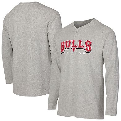 Men's Concepts Sport Gray Chicago Bulls Hawthorn Thermal Knit Long Sleeve Henley T-Shirt