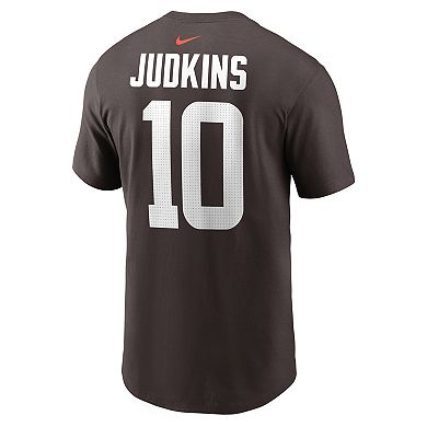 Men's Nike Quinshon Judkins Brown Cleveland Browns Name & Number T-Shirt