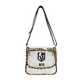 Logo Brands Vegas Golden Knights Leopard Print Trim Clear Purse