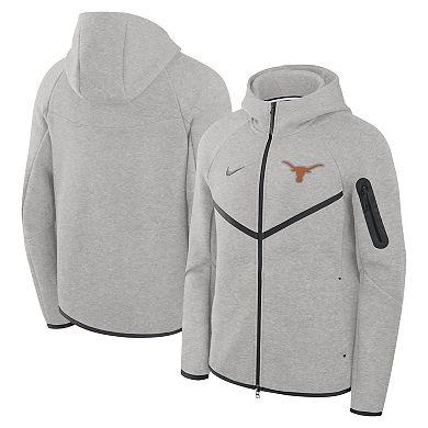 Men's Nike Heather Gray Texas Longhorns Tech Fleece Full-Zip Windrunner Hoodie