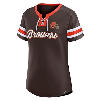 Women's Fanatics Baker Mayfield Brown Cleveland Browns Athena Name & Number Notch Neck T-Shirt