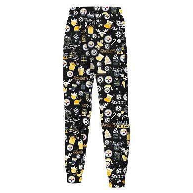 Youth Outerstuff Black Pittsburgh Steelers Chestnut Holiday Sleep Set
