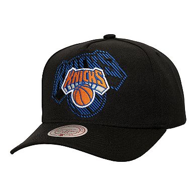 Men's Mitchell & Ness Black New York Knicks Tilted Pro Pinch Adjustable Hat