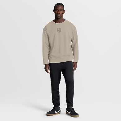 Men's Fanatics Tan Vegas Golden Knights Authentic Pro Road Tri-Blend Sweatshirt