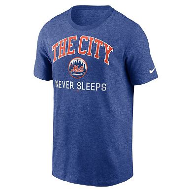 Men's Nike Heather Blue New York Mets The City Never Sleeps Tri-Blend T-Shirt