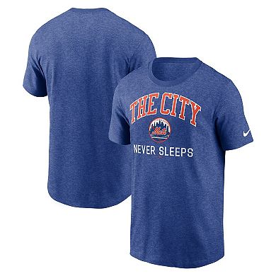 Men's Nike Heather Blue New York Mets The City Never Sleeps Tri-Blend T-Shirt