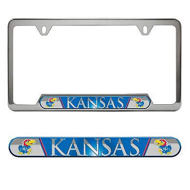 Logo Brands Kansas Jayhawks Embossed License Plate Frame