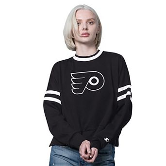 Women's Starter Black Philadelphia Flyers Rally Fleece Crewneck Sweatshirt