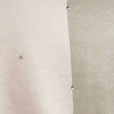 Women's Starter Cream Los Angeles Dodgers Rhinestone Sprinkle Boxy Cropped T-Shirt