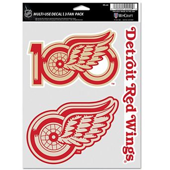 WinCraft Detroit Red Wings Centennial Three-Pack Fan Decal Set