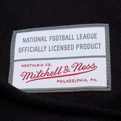 Women's Mitchell & Ness Black Detroit Lions Cropped Long Sleeve Rugby Polo