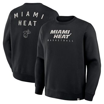Men's Fanatics Black Miami Heat Crossover Collection Defensive Rotation Drill Premium Pullover Sweatshirt
