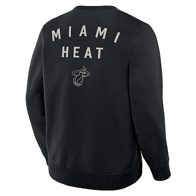 Men's Fanatics Black Miami Heat Crossover Collection Defensive Rotation Drill Premium Pullover Sweatshirt