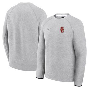 Men's Nike Heather Gray USC Trojans Tech Fleece Raglan Sweatshirt