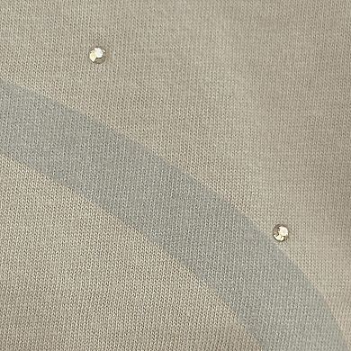 Women's Starter Khaki Cleveland Browns Rhinestone Sprinkle Boxy Cropped T-Shirt