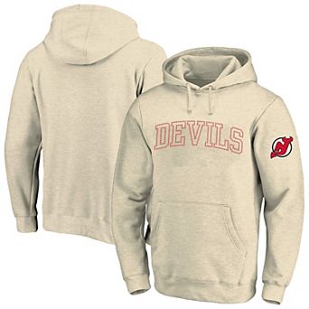 Men's Fanatics Cream New Jersey Devils Big &Tall Stitch Hoodie