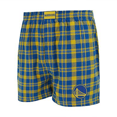 Men's Concepts Sport Royal/Gold Golden State Warriors Hawthorn Flannel Boxer
