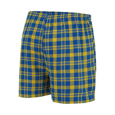 Men's Concepts Sport Royal/Gold Golden State Warriors Hawthorn Flannel Boxer