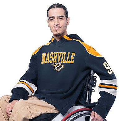 Men's G-III Sports by Carl Banks Navy Nashville Predators Adaptive Wear Lord Stanley Hooded Long Sleeve T-Shirt