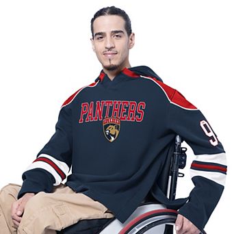 Men's G-III Sports by Carl Banks Navy Florida Panthers Adaptive Wear Lord Stanley Hooded Long Sleeve T-Shirt
