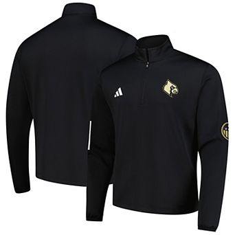 Men's adidas Black Louisville Cardinals Half-Zip Golf Jacket