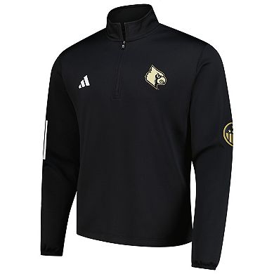 Men's adidas Black Louisville Cardinals Half-Zip Golf Jacket