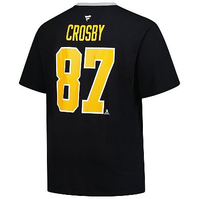 Men's Profile Sidney Crosby Black Pittsburgh Penguins Big & Tall Name & Number T-Shirt