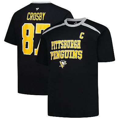 Men's Profile Sidney Crosby Black Pittsburgh Penguins Big & Tall Name & Number T-Shirt