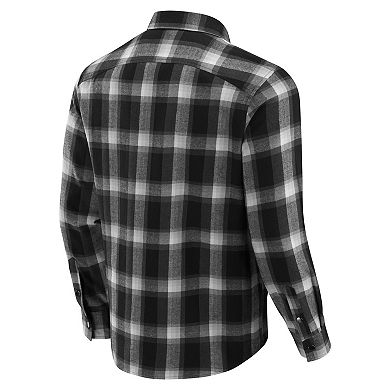 Men's Darius Rucker Collection by Fanatics Black Kansas City Chiefs Flannel Plaid Full-Snap Shirt