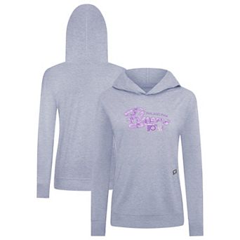 Women's Levelwear Heather Gray Philadelphia Flyers Hockey Fights Cancer Relay Pullover Hoodie