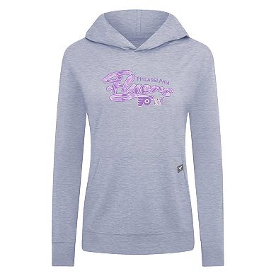 Women's Levelwear Heather Gray Philadelphia Flyers Hockey Fights Cancer Relay Pullover Hoodie